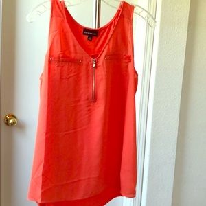 Fortune and Ivy zip detail mixed-material blouse